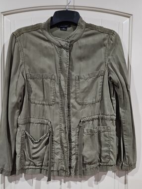 Olive Green Drawstring Utility Jacket - M